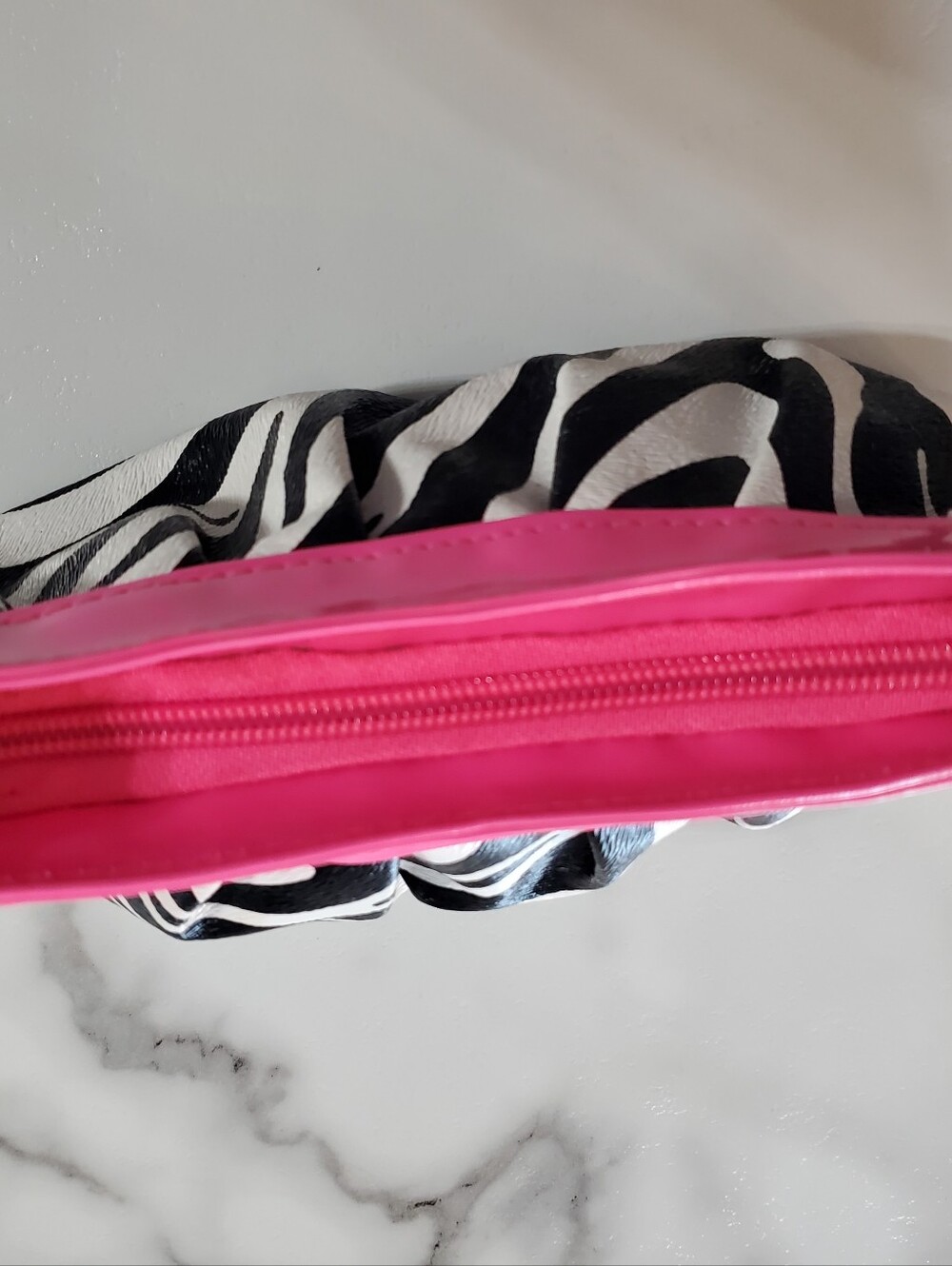 Zebra Print & Hot Pink Make-Up Bag - Picture 7 of 15